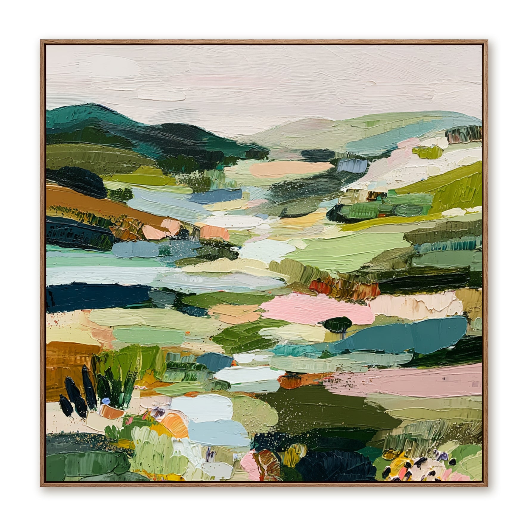 Verdant Valley – Colorful Abstract Landscape Painting#CI260478
