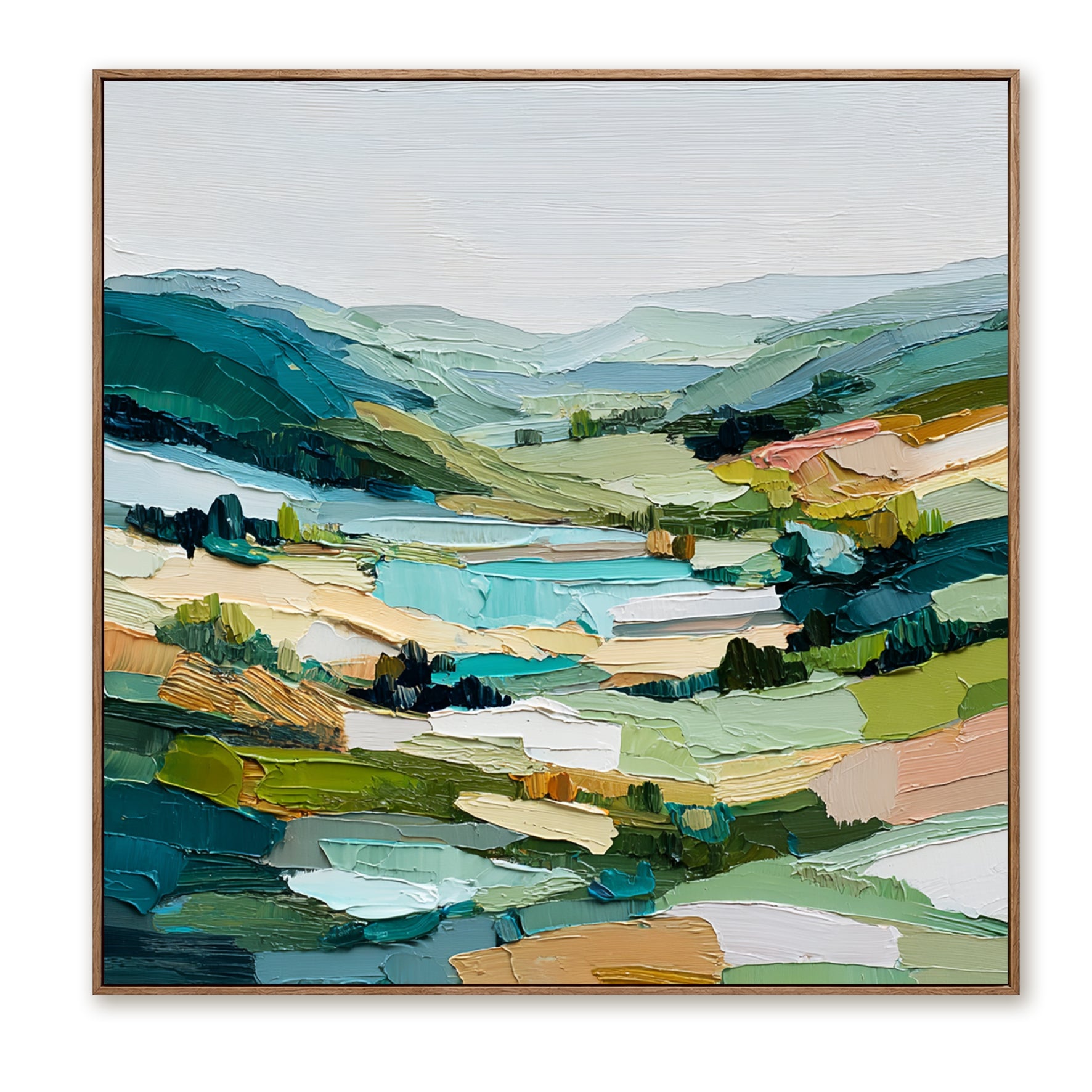 Stillwater Valley – Textured Abstract Landscape Painting#CI260479