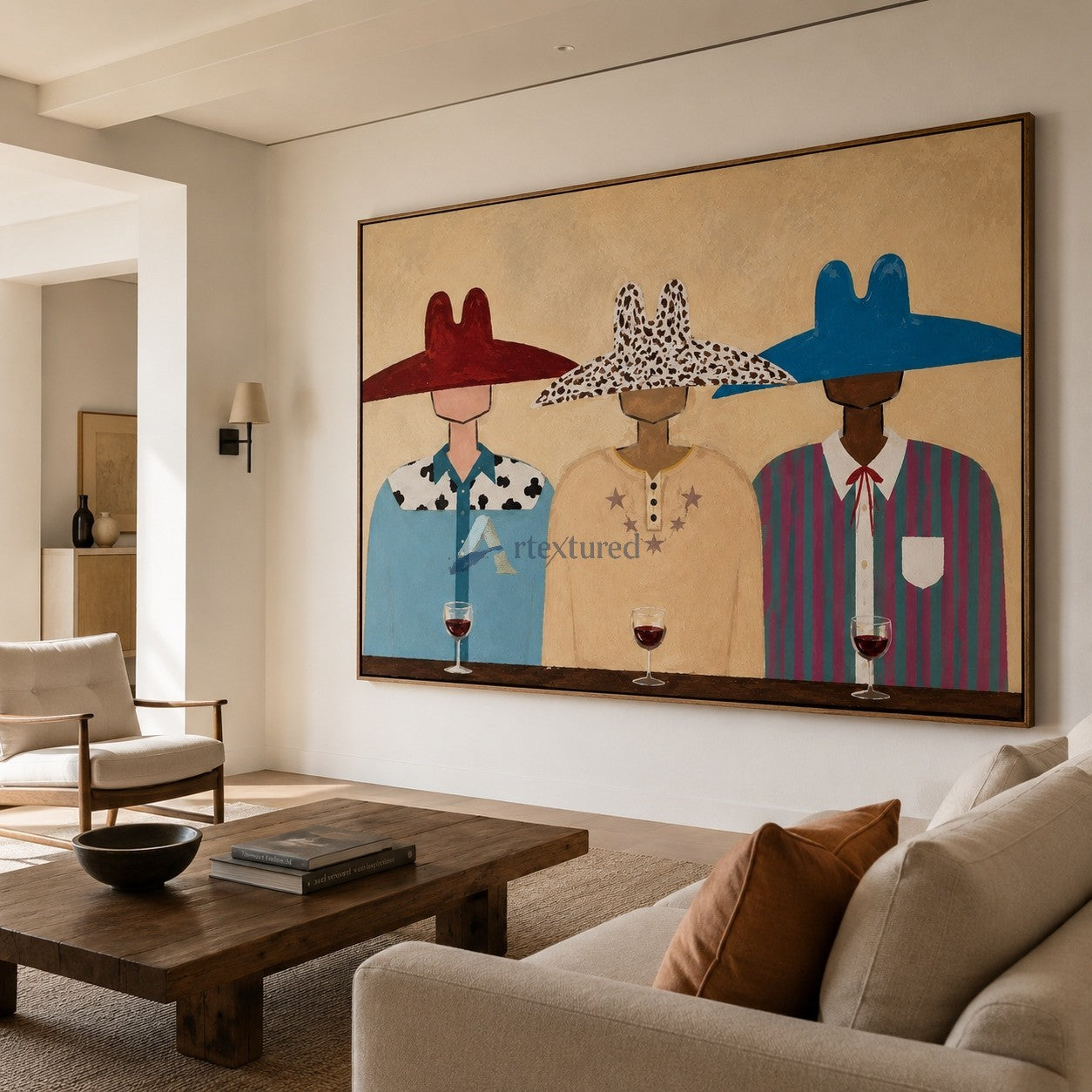 One More Round – Colorful Western Bar Folk Art#CI260493