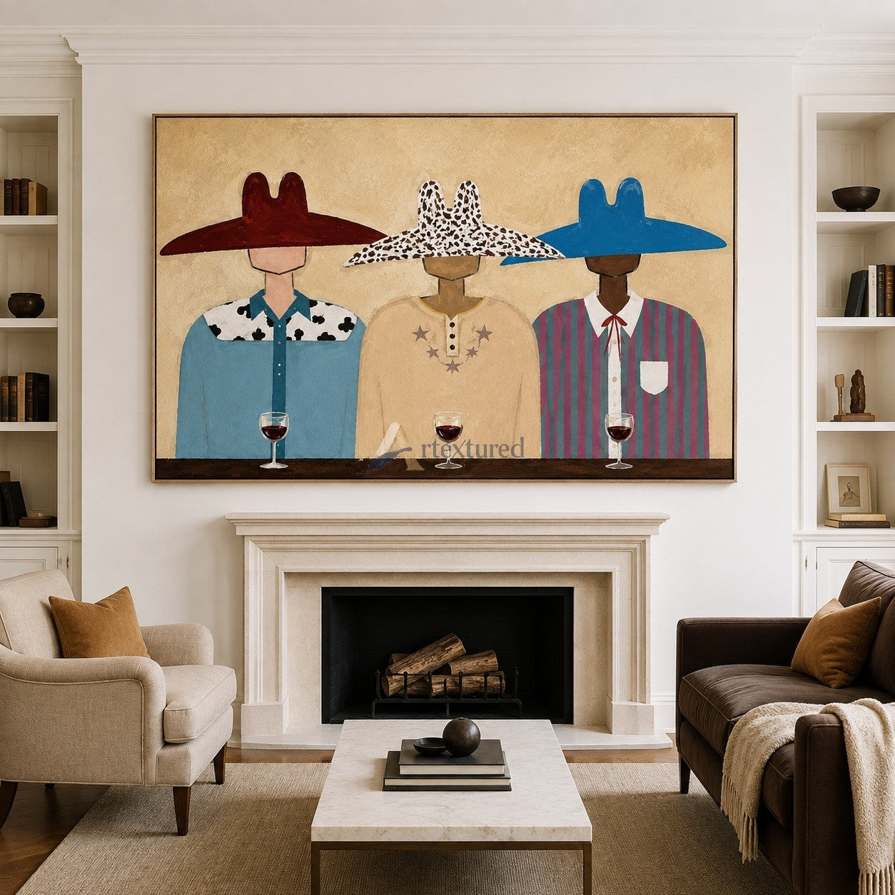 One More Round – Colorful Western Bar Folk Art#CI260493