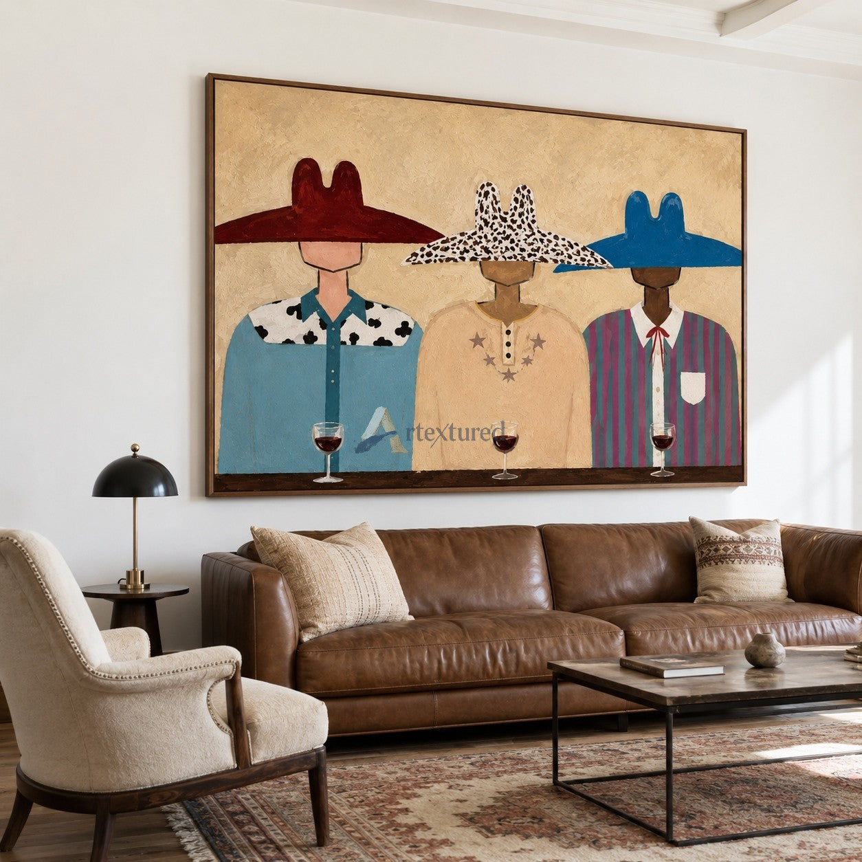One More Round – Colorful Western Bar Folk Art#CI260493