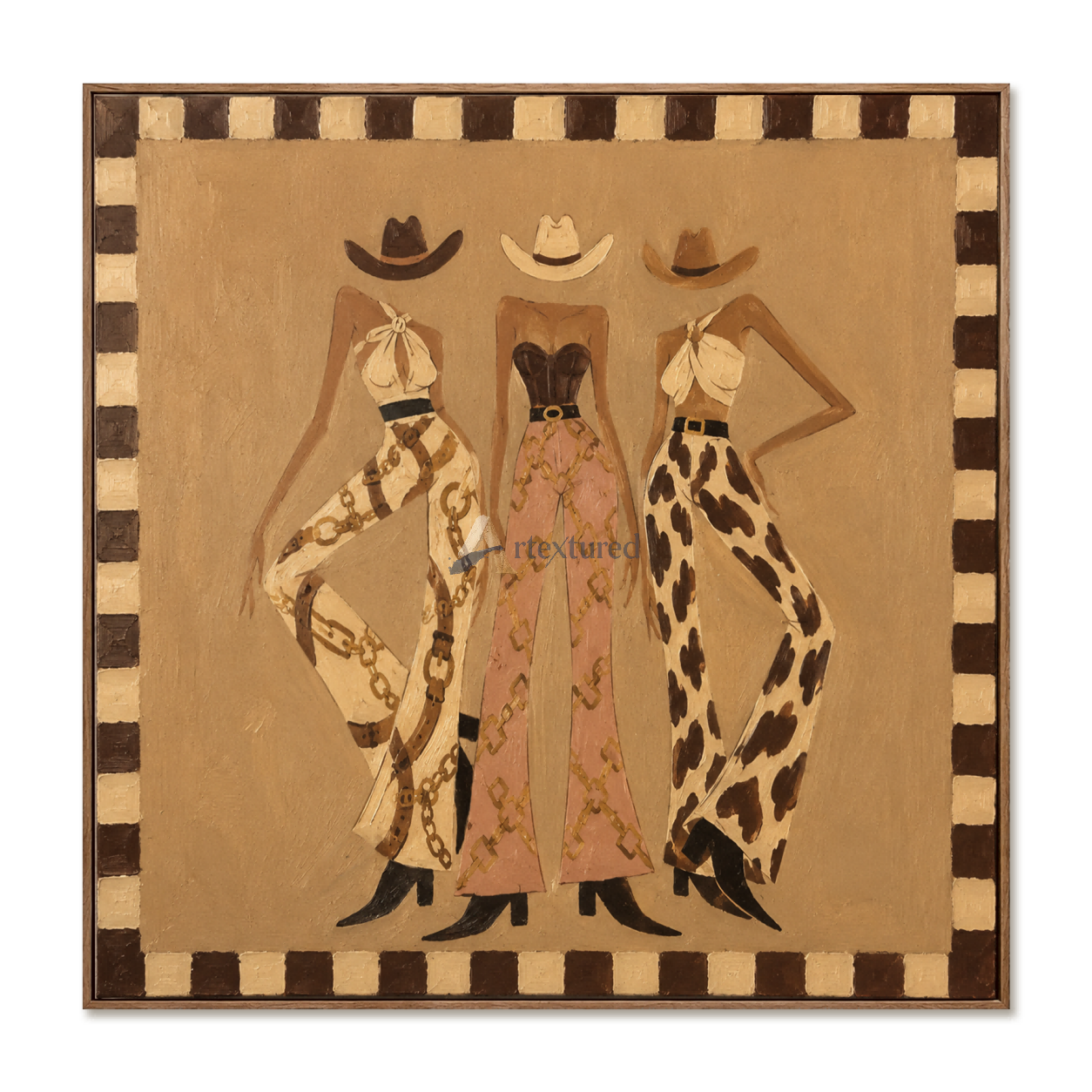 Cowgirl Trio – Vintage Western Fashion Painting#CI260495