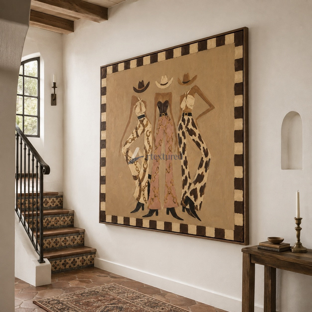 Cowgirl Trio – Vintage Western Fashion Painting#CI260495