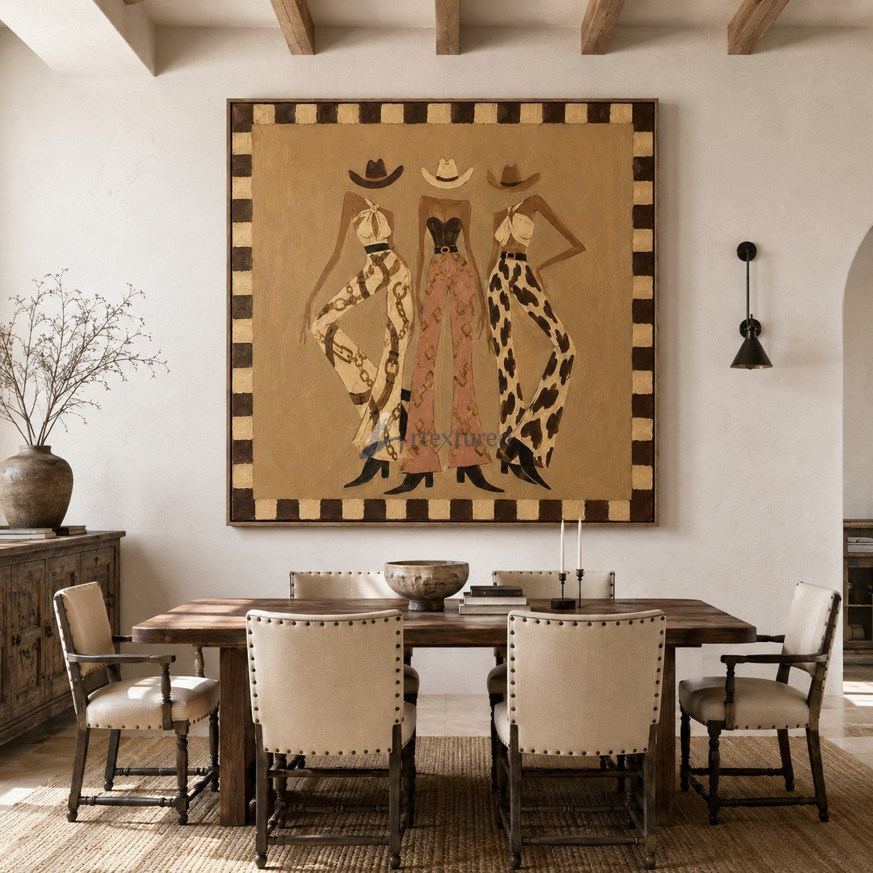 Cowgirl Trio – Vintage Western Fashion Painting#CI260495