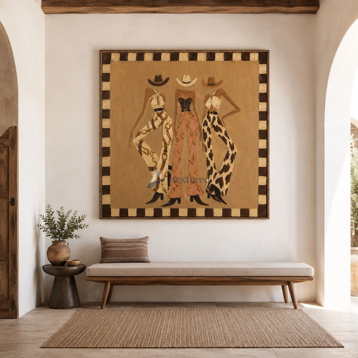 Cowgirl Trio – Vintage Western Fashion Painting#CI260495