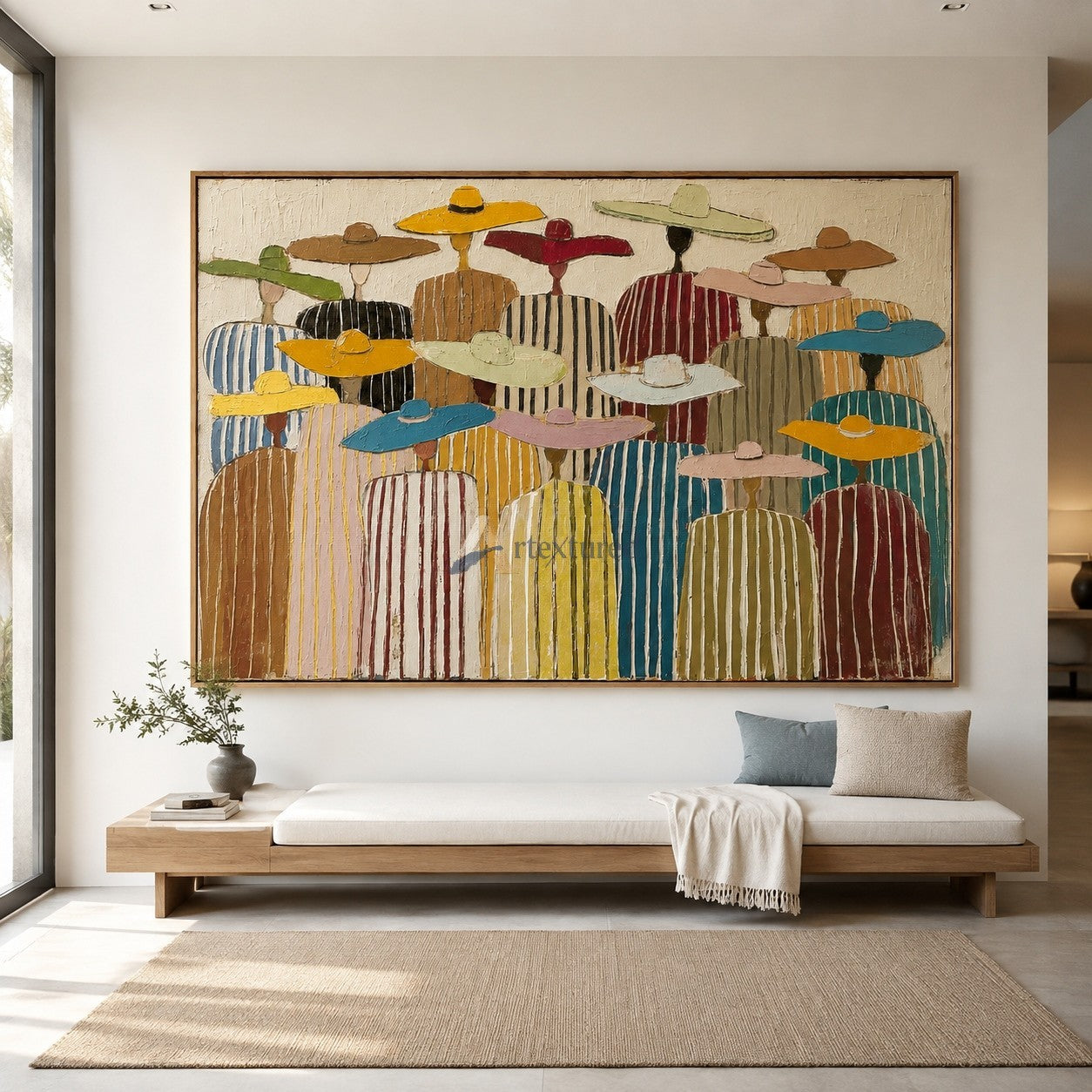 Gathered in Color – Textured Southwest Folk Art Painting#CI260496