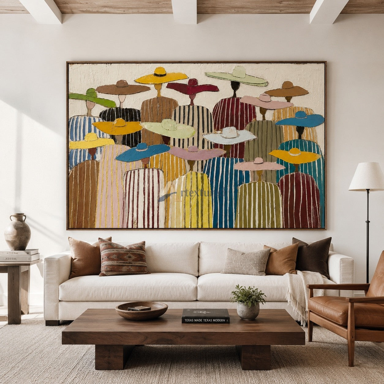 Gathered in Color – Textured Southwest Folk Art Painting#CI260496