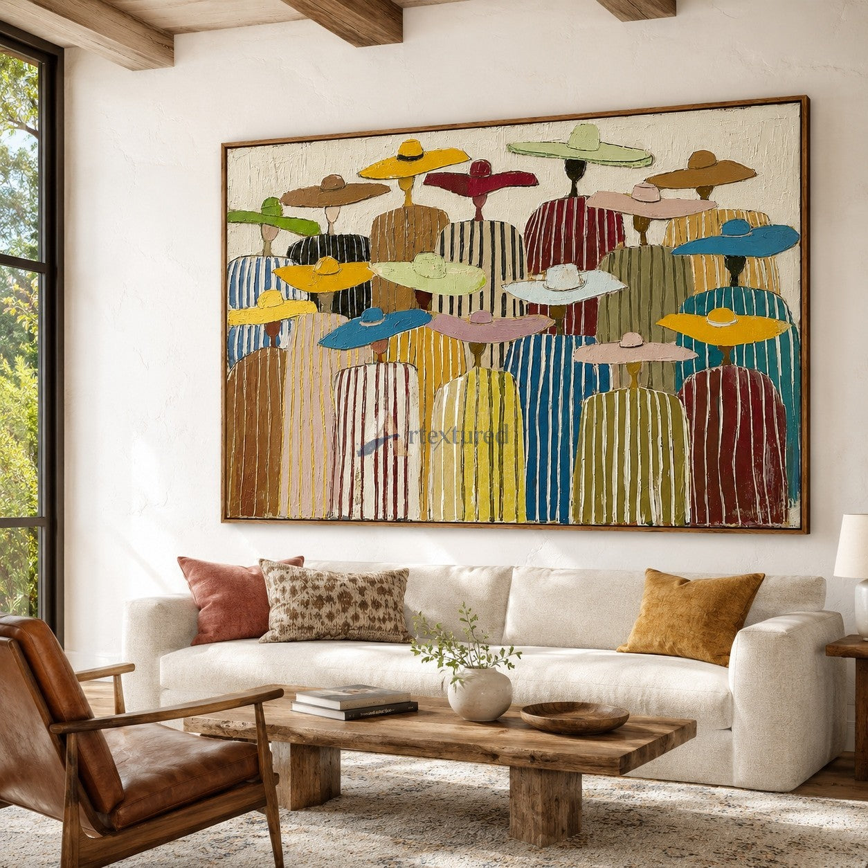 Gathered in Color – Textured Southwest Folk Art Painting#CI260496