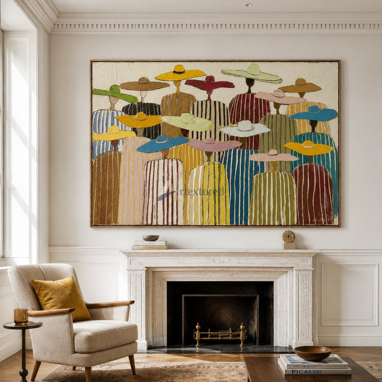 Gathered in Color – Textured Southwest Folk Art Painting#CI260496