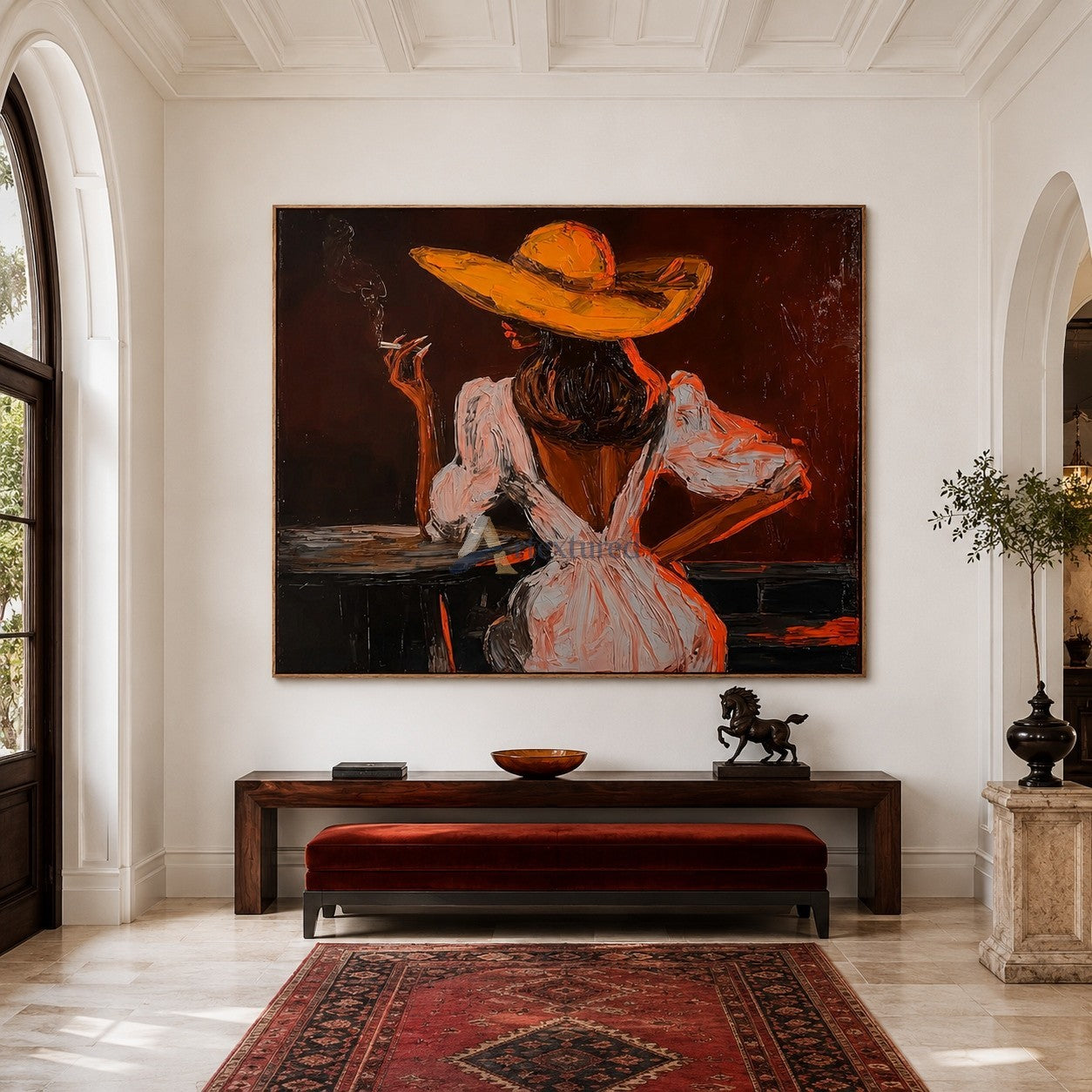 After Hours – Textured Western Cowgirl Portrait Painting#CI260497