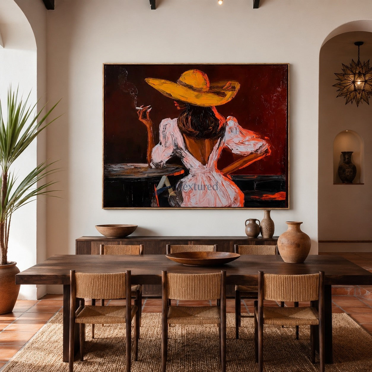 After Hours – Textured Western Cowgirl Portrait Painting#CI260497