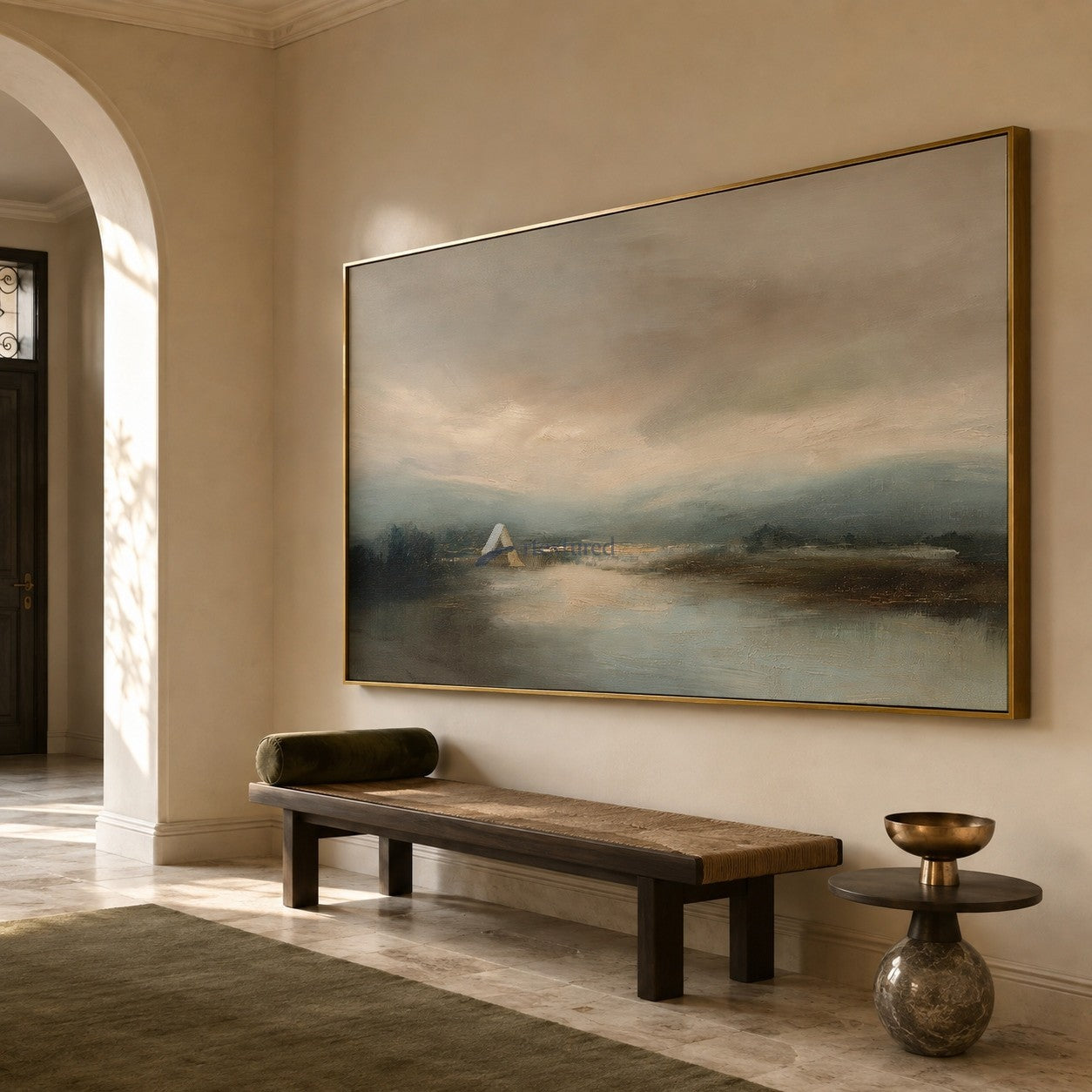 Quiet Passage – Soft Blue Mist Landscape Oil Painting#CI260531