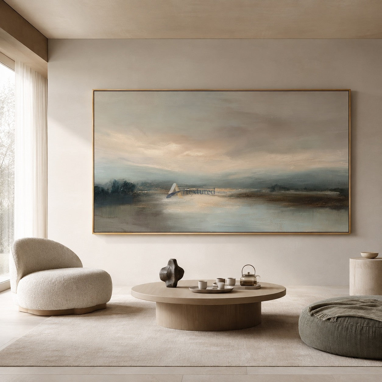 Quiet Passage – Soft Blue Mist Landscape Oil Painting#CI260531