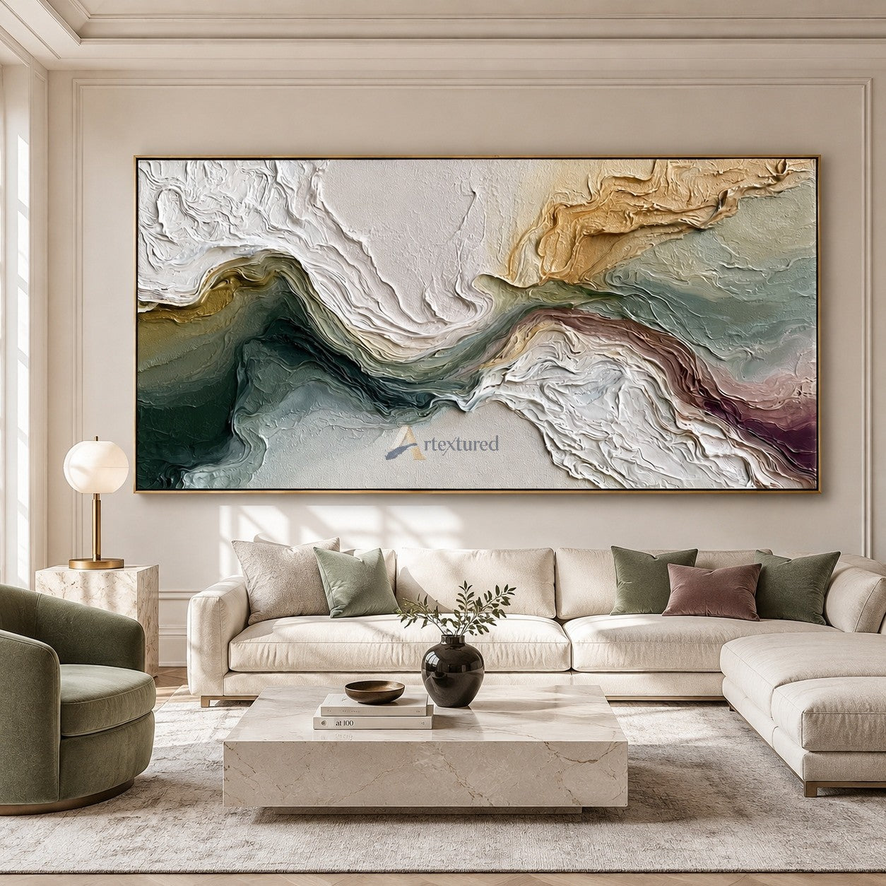 Ethereal Current – Textured Organic Abstract Oil Painting#CI260533
