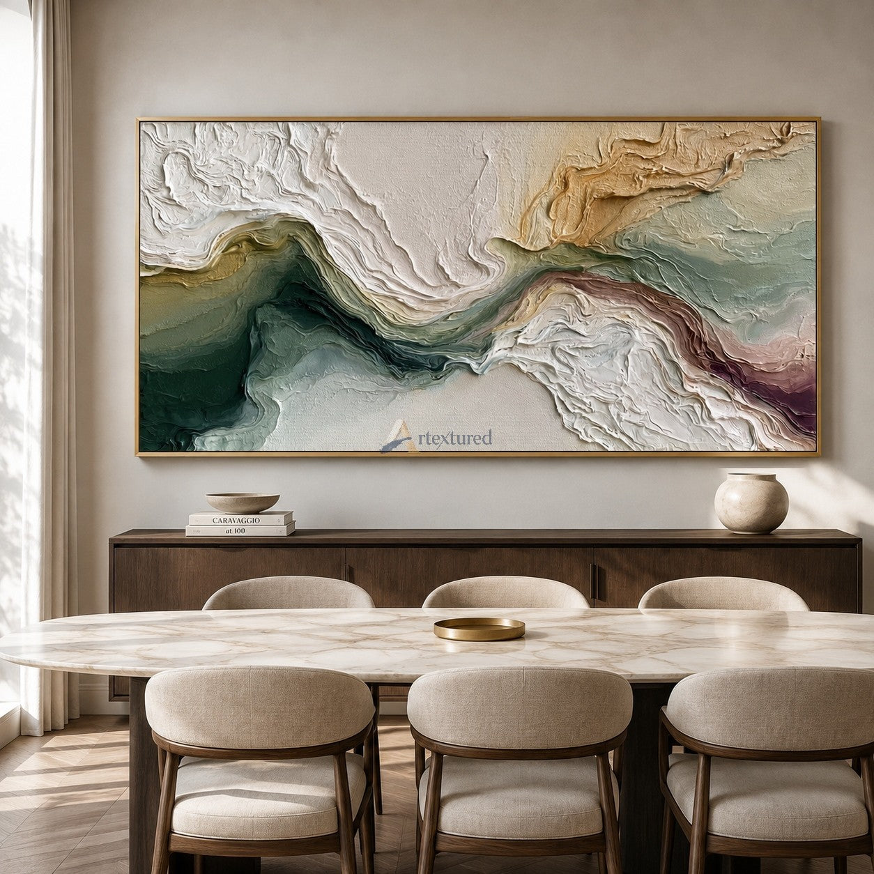 Ethereal Current – Textured Organic Abstract Oil Painting#CI260533