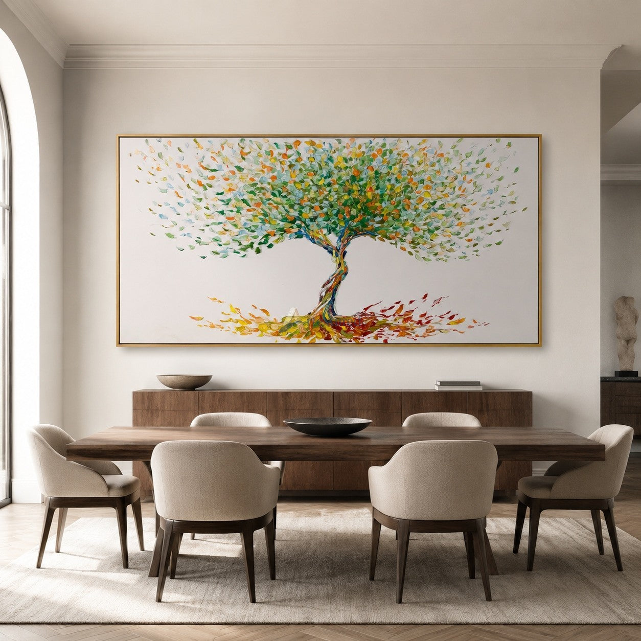 Roots of Joy – Colorful Tree of Life Oil Painting#CI260535