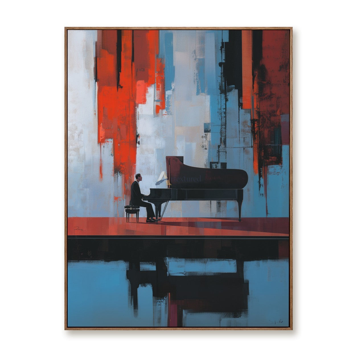 Nocturne in Red and Blue – Modern Piano Player Painting#CI260537