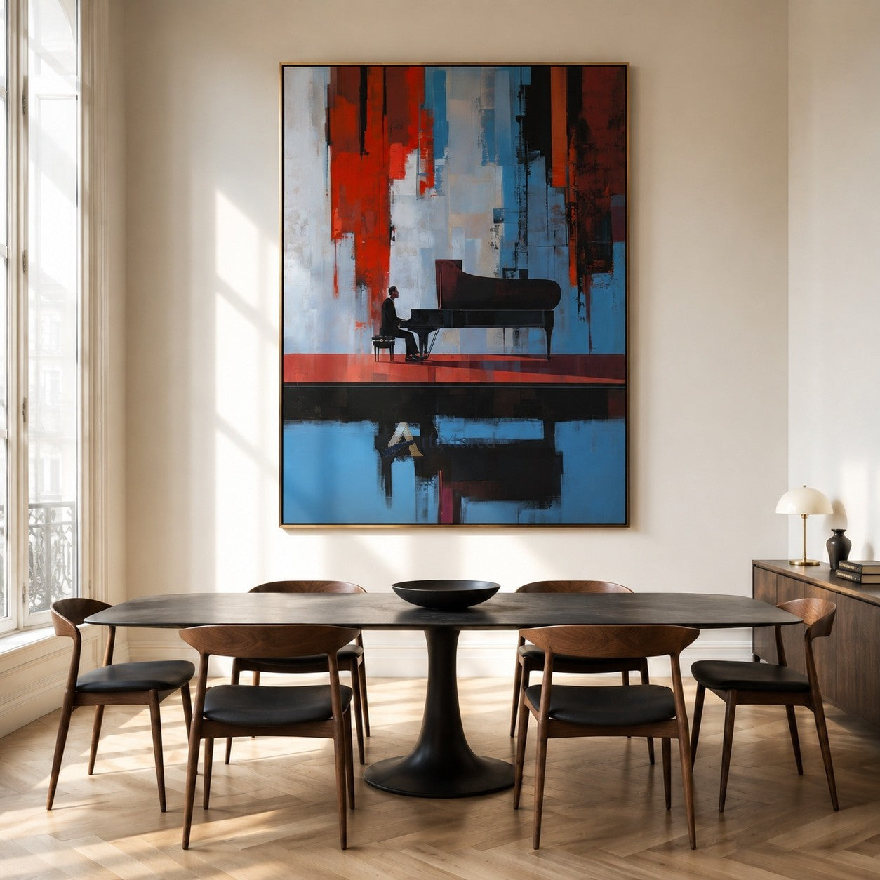Nocturne in Red and Blue – Modern Piano Player Painting#CI260537