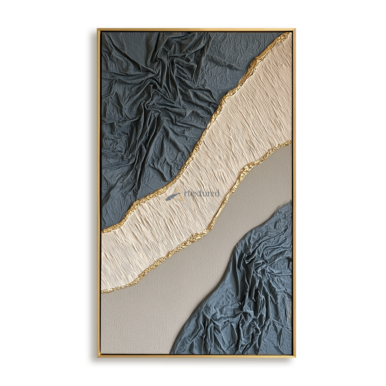 Gilded Passage — Hand-Painted Wabi-Sabi Textured Abstract Wall Art#CI260566