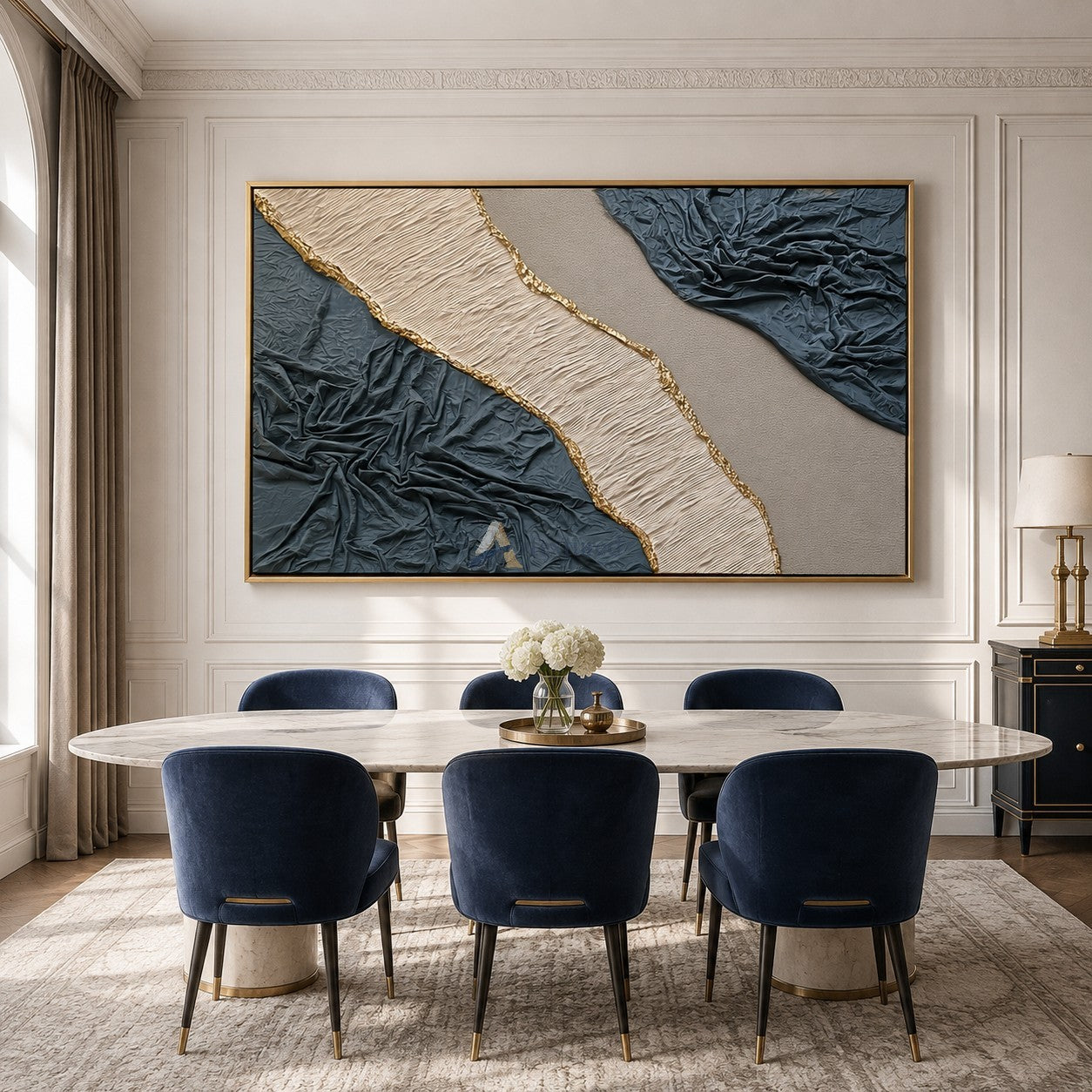 Gilded Passage — Hand-Painted Wabi-Sabi Textured Abstract Wall Art#CI260566