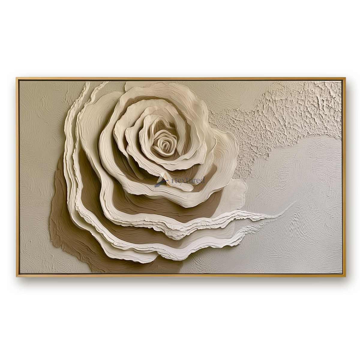 Quiet Bloom — Hand-Painted Neutral Textured Floral Wall Art#CI260572