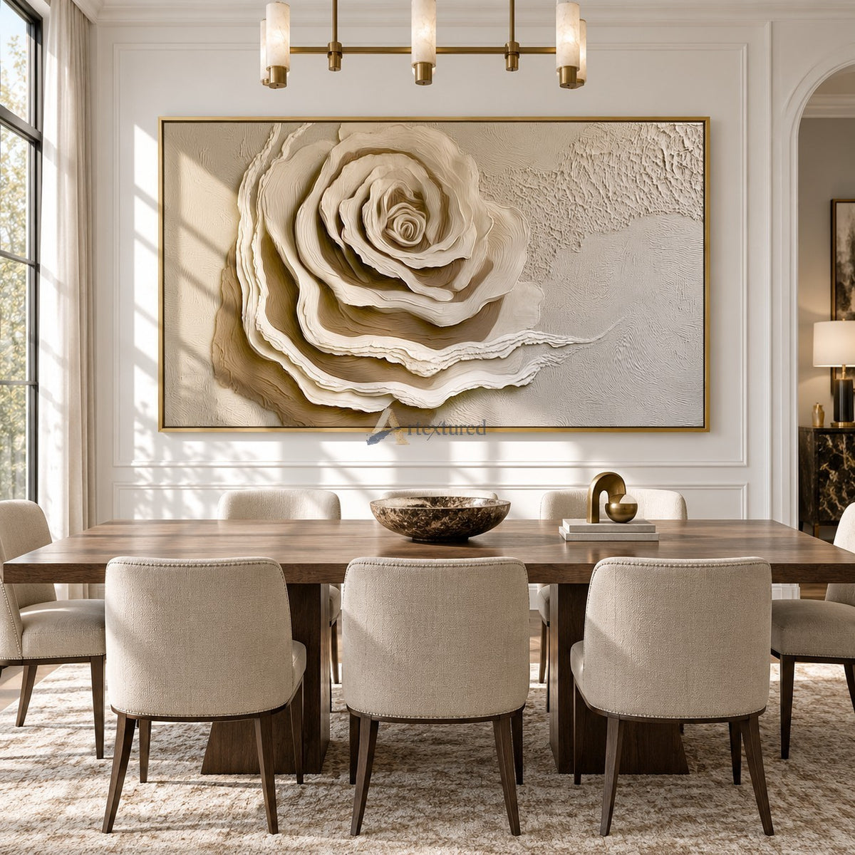 Quiet Bloom — Hand-Painted Neutral Textured Floral Wall Art#CI260572