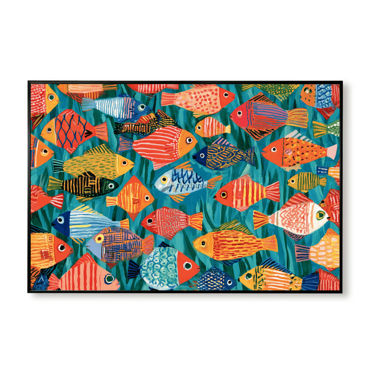 Tropical Fish Wall Art – Colorful Folk Art Style#CI260626