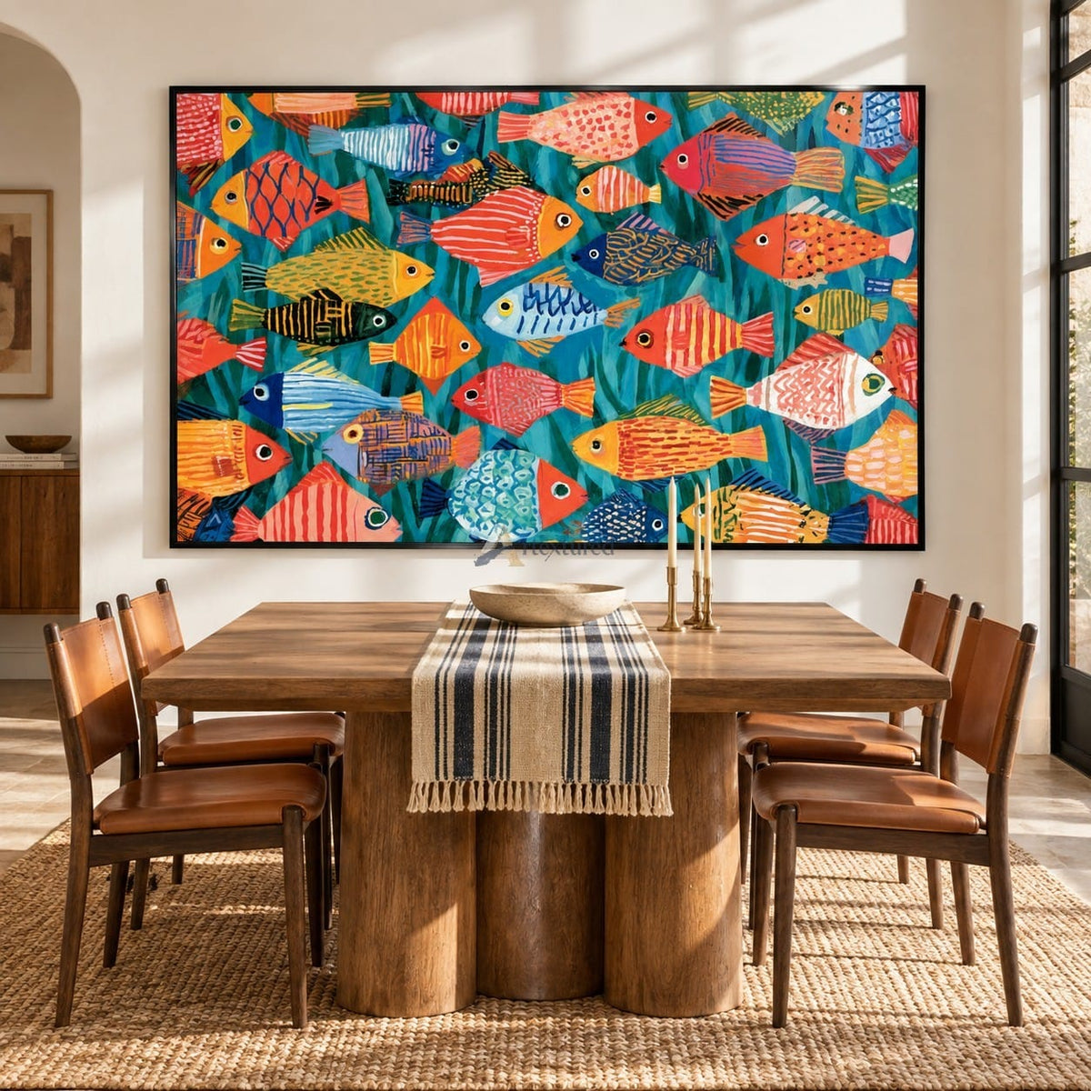 Tropical Fish Wall Art – Colorful Folk Art Style#CI260626