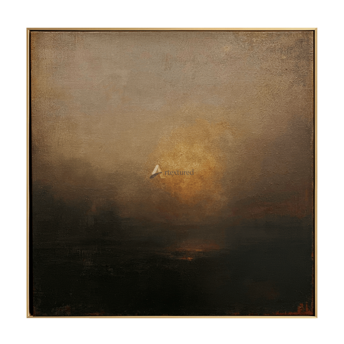 Square Abstract Landscape Wall Art – Amber Haze#CI260633