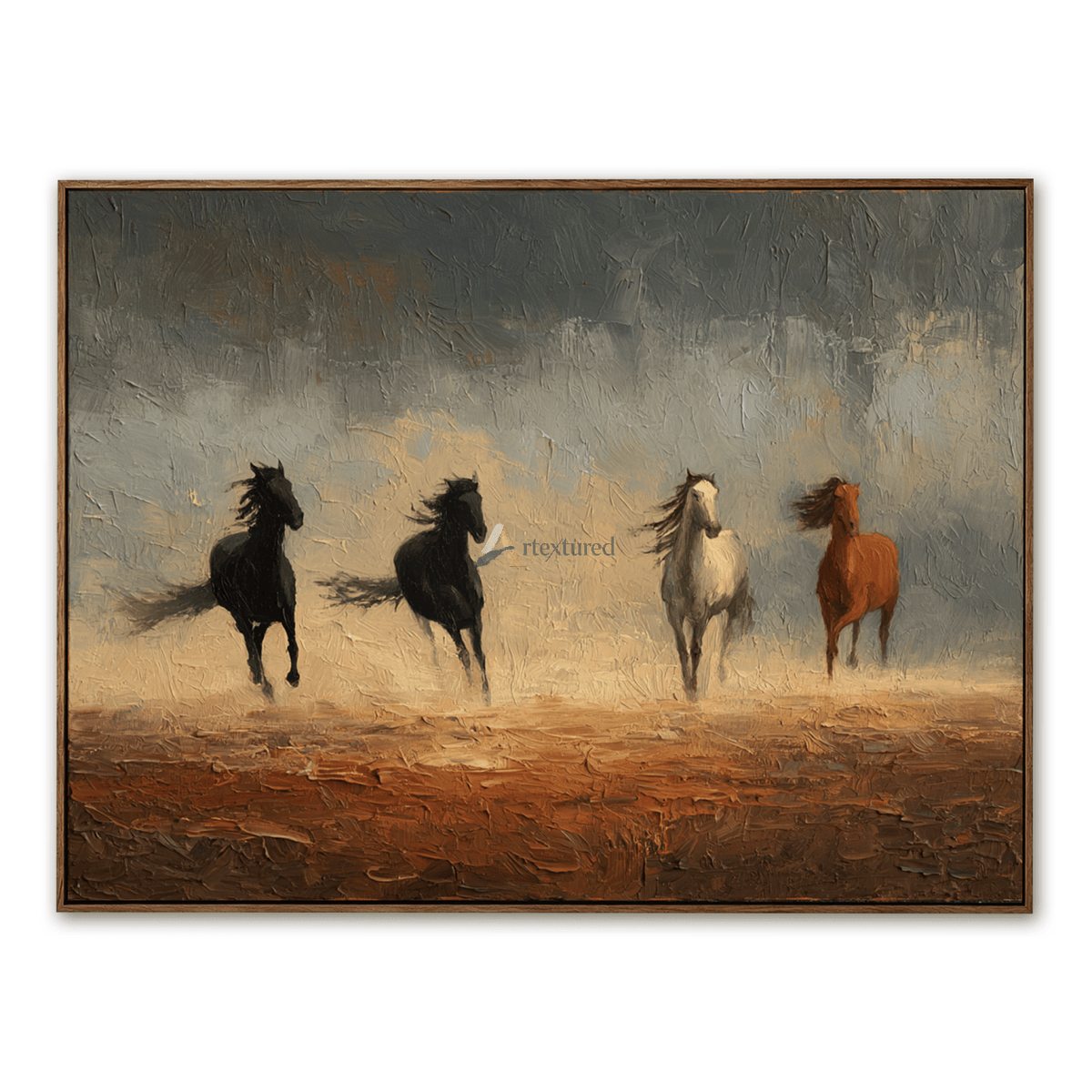 Running Horses Wall Art – Four Horses in Dust#CI260635
