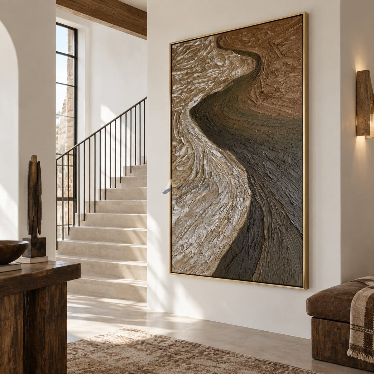 Earth Tone Abstract Wall Art – Canyon Curves#CI260636