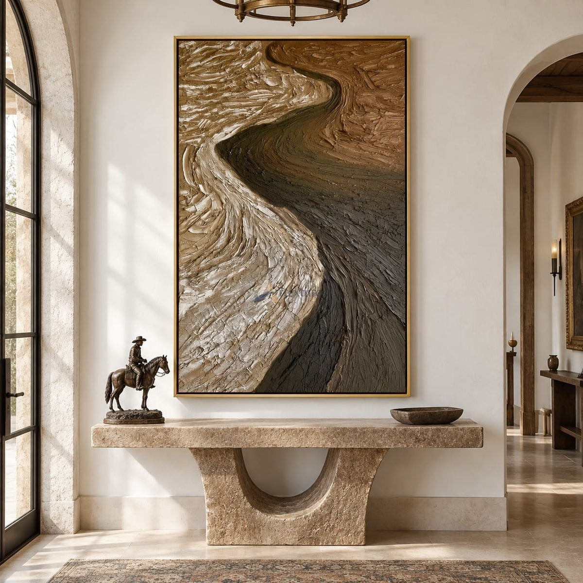 texture Earth Tone Abstract Wall Art – Canyon Curves#CI260636