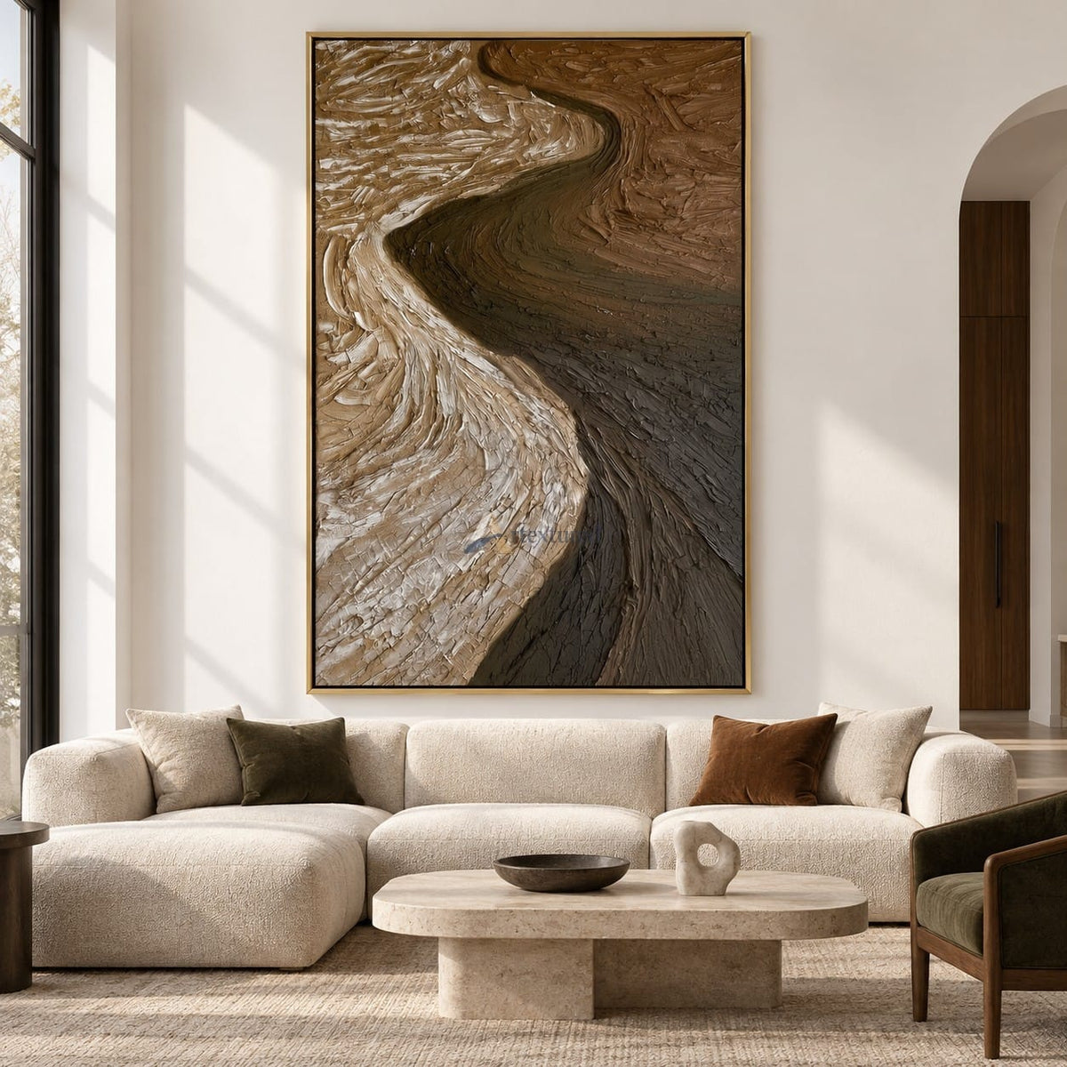 Earth Tone Abstract Wall Art – Canyon Curves#CI260636