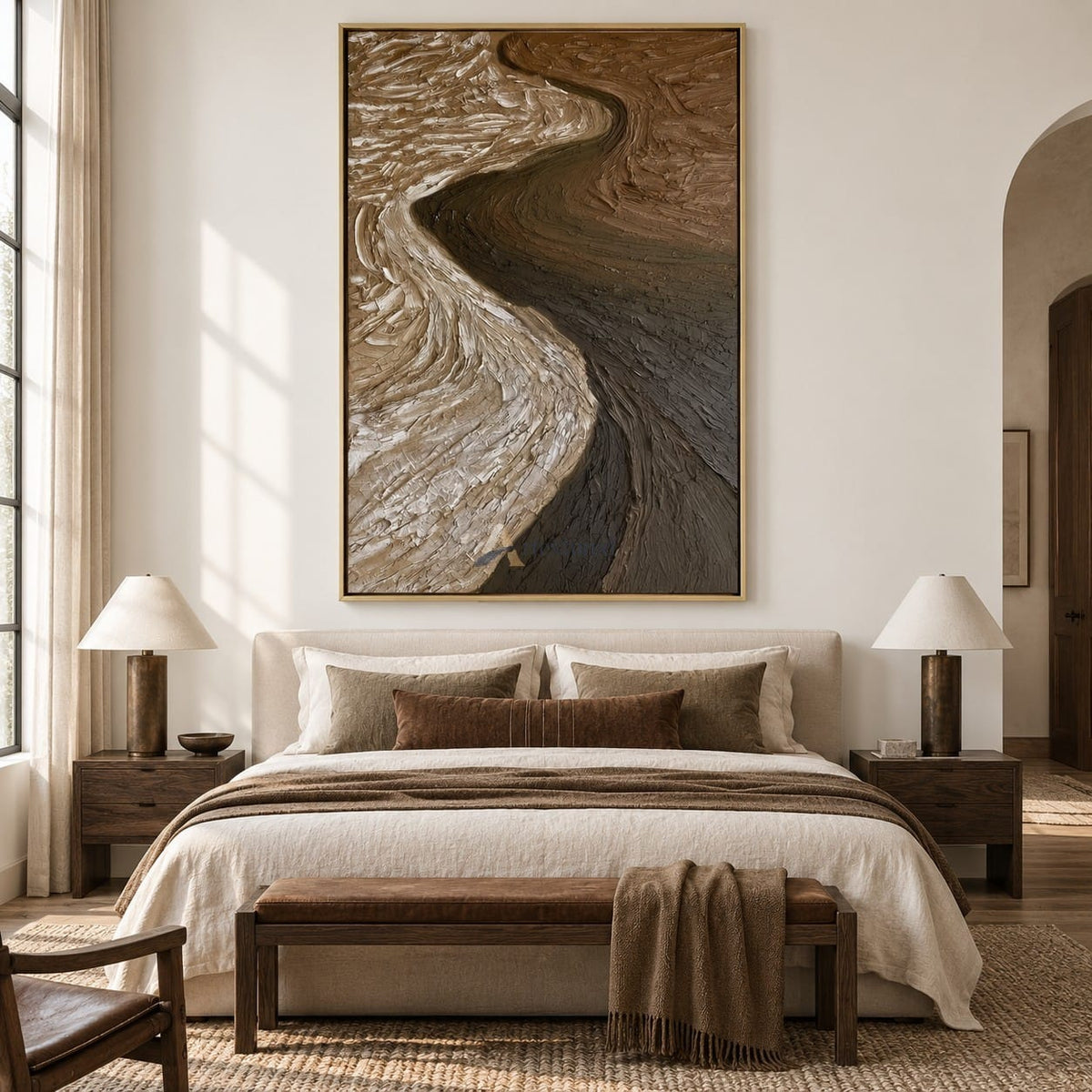 Earth Tone Abstract Wall Art – Canyon Curves#CI260636