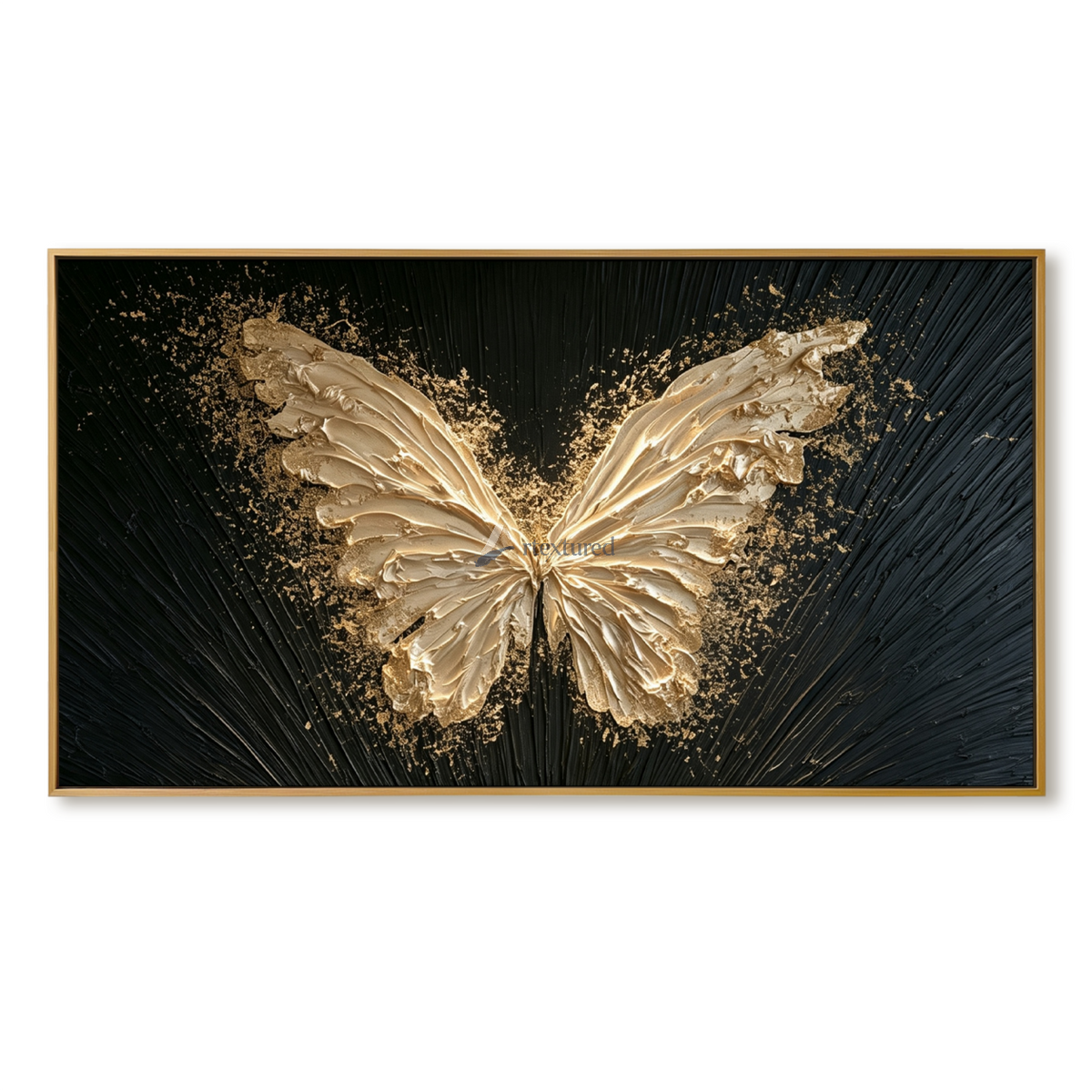 Gold Butterfly Wall Art – Black and Gold Wings#CI260638