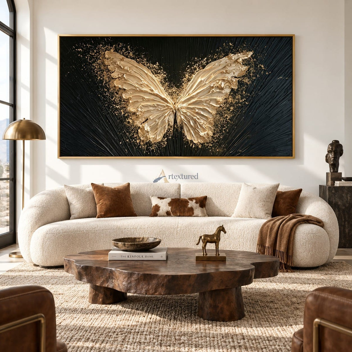 Gold Butterfly Wall Art – Black and Gold Wings#CI260638