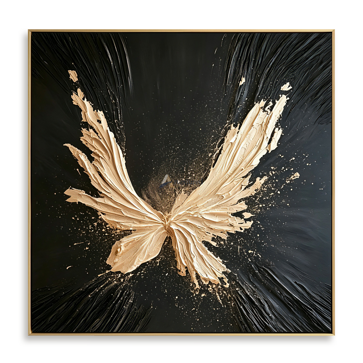Abstract Gold Butterfly Wall Art – Gilded Flight#CI260640
