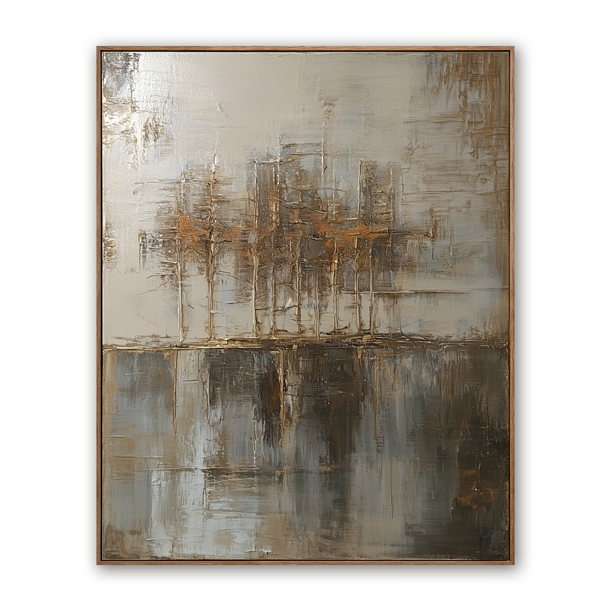 Neutral Abstract Cityscape Wall Art – Urban Reflections#CI260641