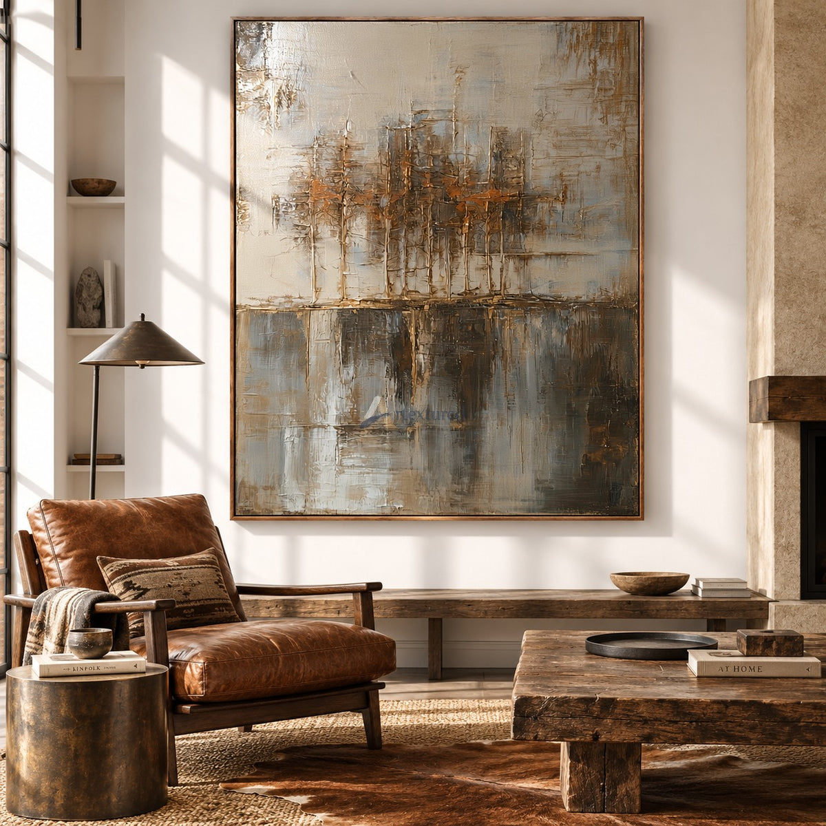 Neutral Abstract Cityscape Wall Art – Urban Reflections#CI260641