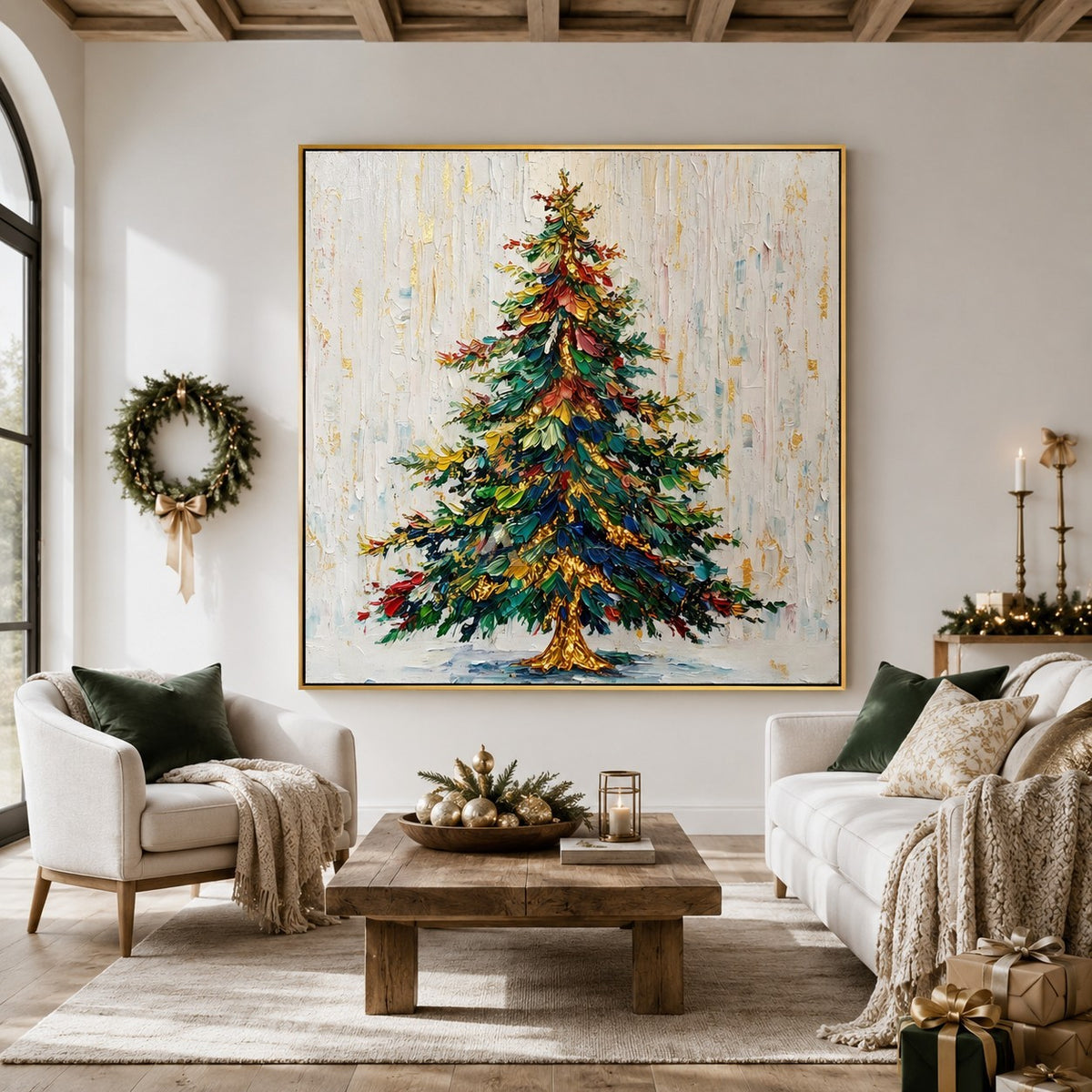Colorful Christmas Tree Wall Art – Holiday Evergreen#CI260645
