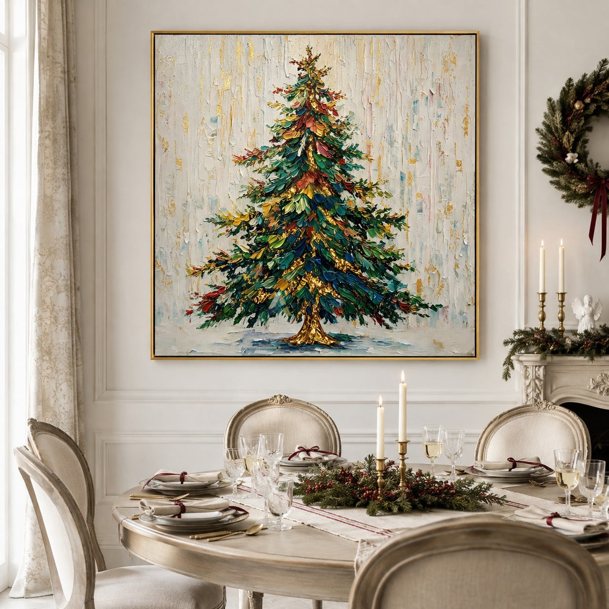 Colorful Christmas Tree Wall Art – Holiday Evergreen#CI260645