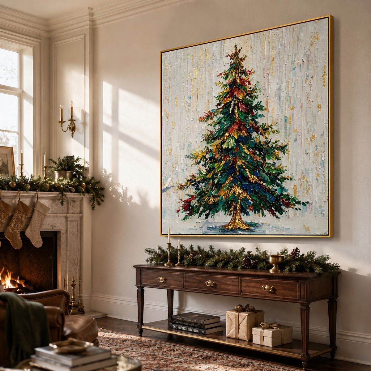 Colorful Christmas Tree Wall Art – Holiday Evergreen#CI260645