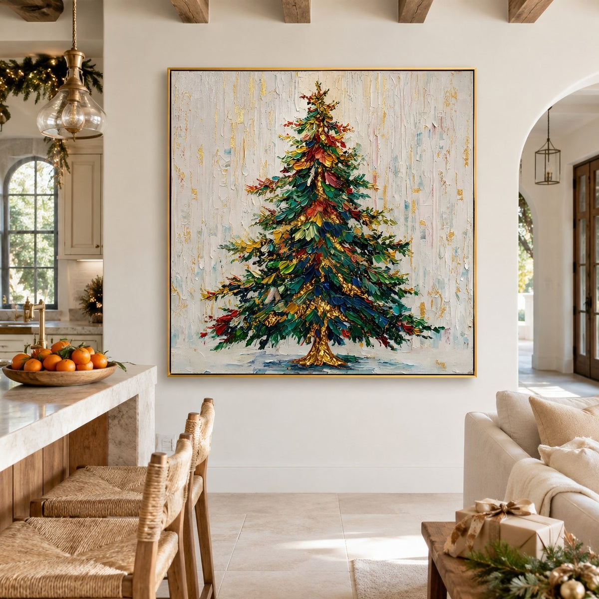 Colorful Christmas Tree Wall Art – Holiday Evergreen#CI260645