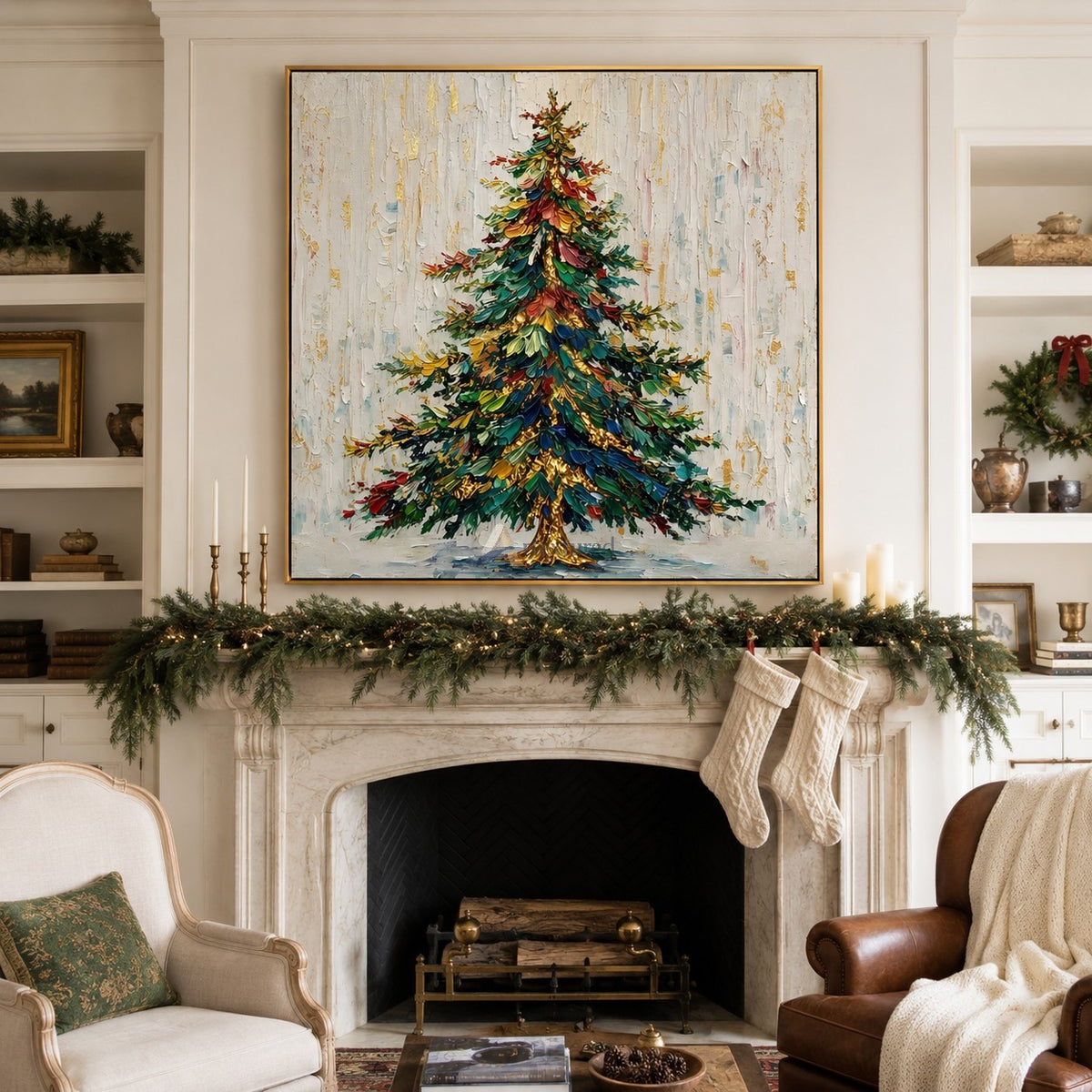 Colorful Christmas Tree Wall Art – Holiday Evergreen#CI260645