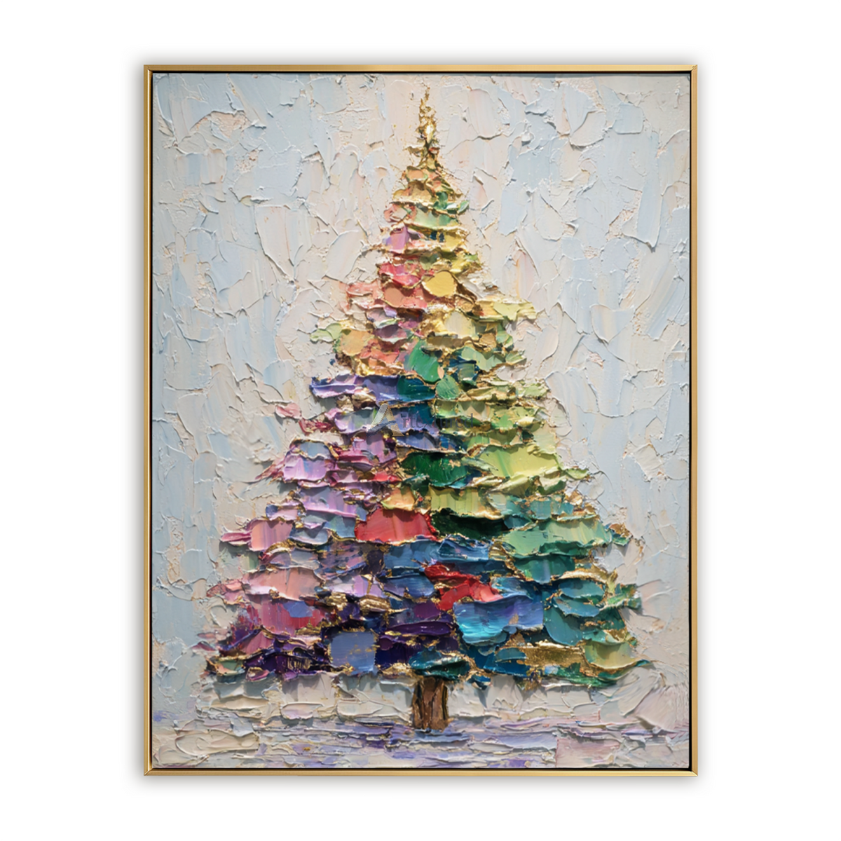 Pastel Christmas Tree Wall Art – Winter Colors#CI260646