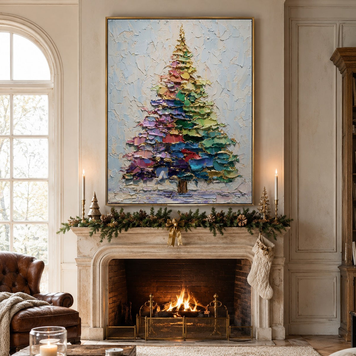 Pastel Christmas Tree Wall Art – Winter Colors#CI260646