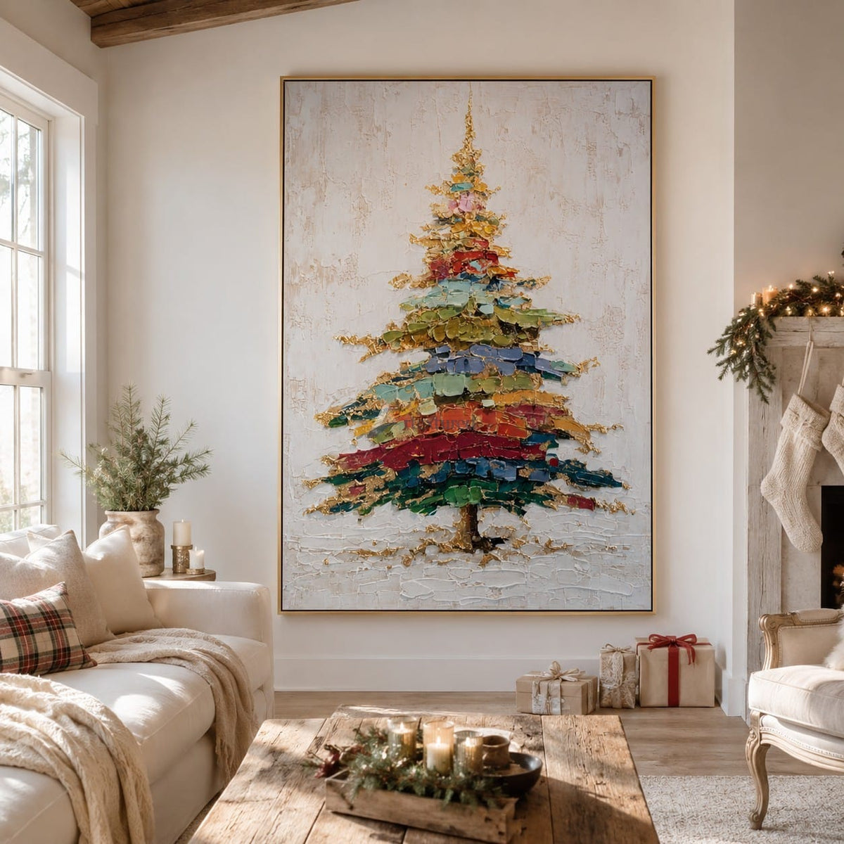 texture Modern Christmas Tree Wall Art – Layers of Color#CI260652