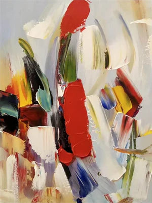 Colorful Abstract Textured Oil Painting - Modern Large Canvas Wall Art