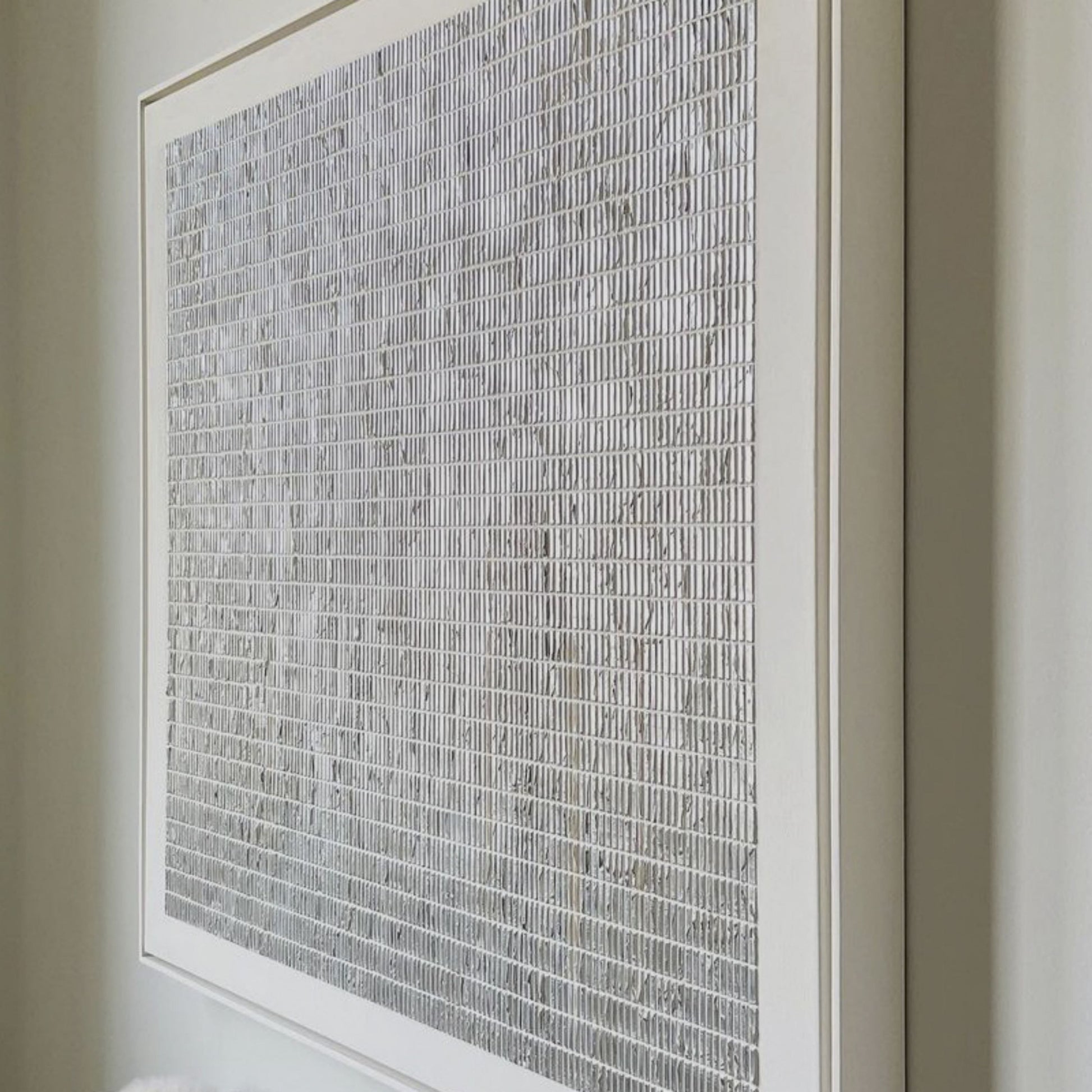 Tactile Minimalist Grid Textured Canvas Wall Art