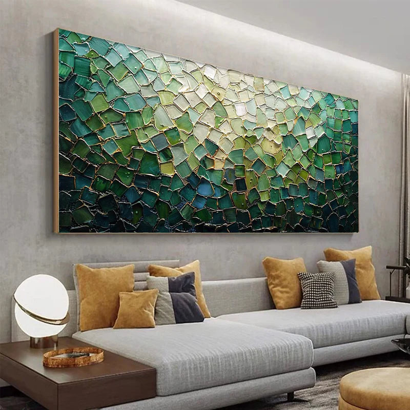 Shattered Glass Mosaic – Textured Abstract Oil Painting Wall Art